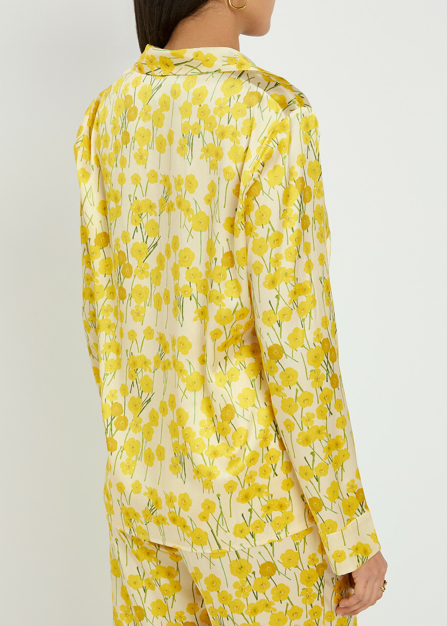 Bernadette Louis Floral-print Stretch-silk Pyjama Shirt Multi Print