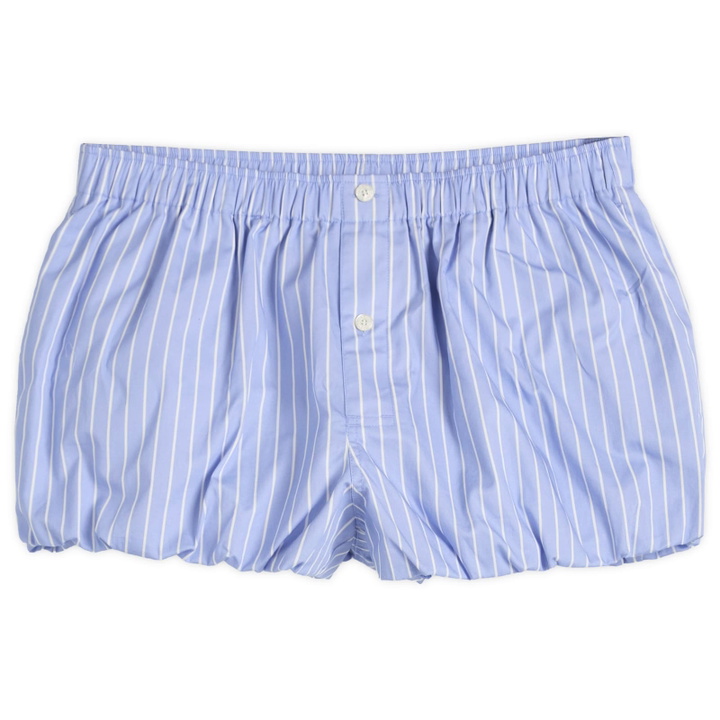 Photo: Acne Studios Women's Casual Shorts in White/Blue