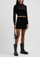 Alexanderwang.t Logo-embossed Chenille Mini Skirt Black