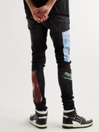 AMIRI - Skinny-Fit Distressed Printed Jeans - Black