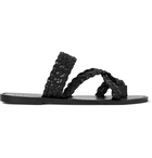 SAINT LAURENT - Neil Braided Leather Sandals - Black