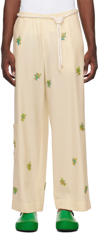 Photo: Bonsai Off-White Loose-Fit Trousers