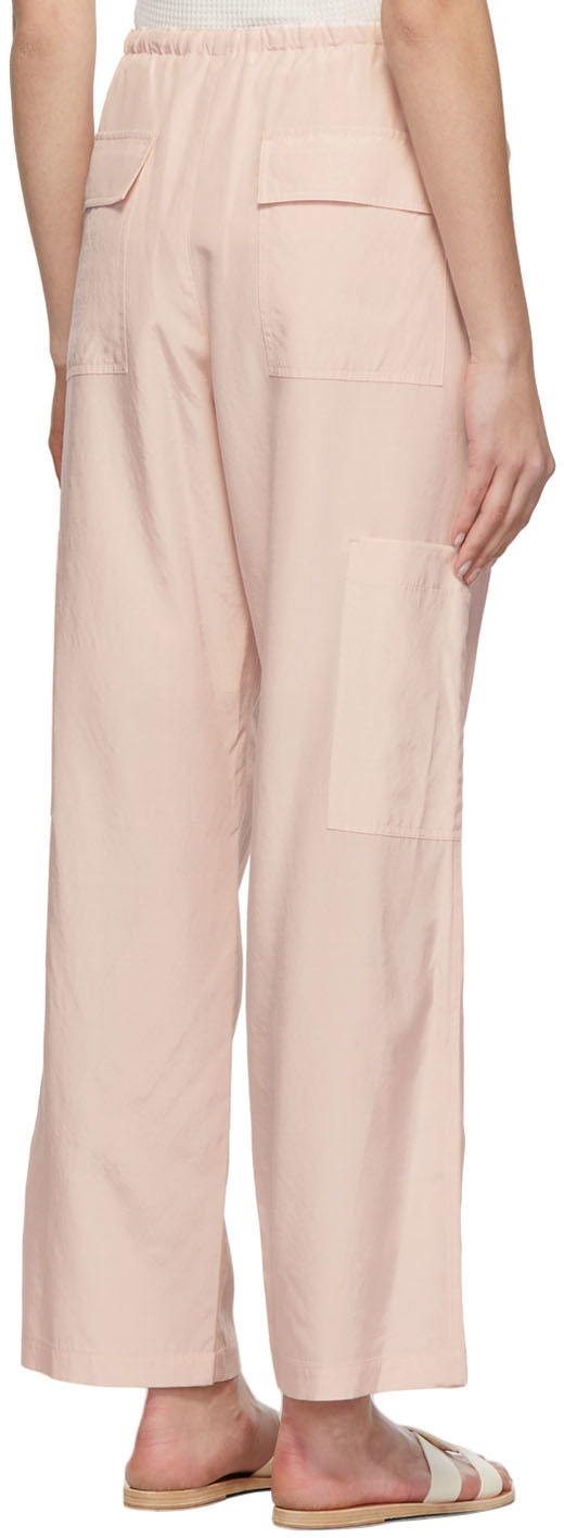 AURALEE Pink Silk Light Sleek Trousers Auralee