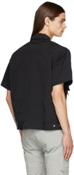 HELIOT EMIL Black Layered Short Sleeve Shirt