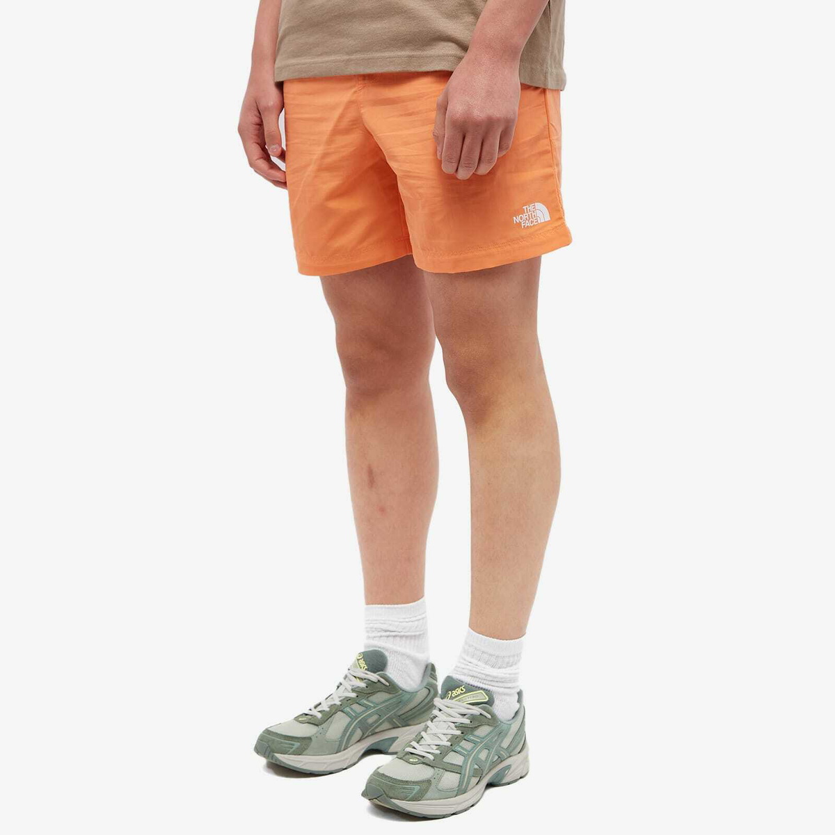 Coral orange short shorts