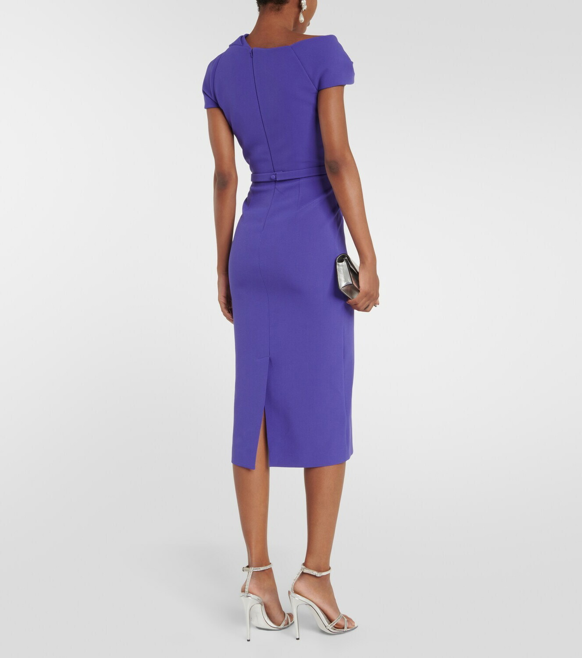 Safiyaa Gathered crêpe midi dress Safiyaa
