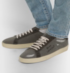 Saint Laurent - SL/06 Suede-Trimmed Distressed Coated-Canvas Sneakers - Men - Gray
