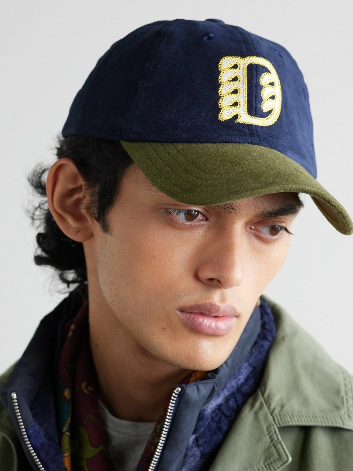 Drake's - Logo-Embroidered Two-Tone Cotton-Flannel Baseball Cap