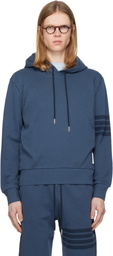 Thom Browne Blue Solid Loopback Overdyed 4-Bar Hoodie