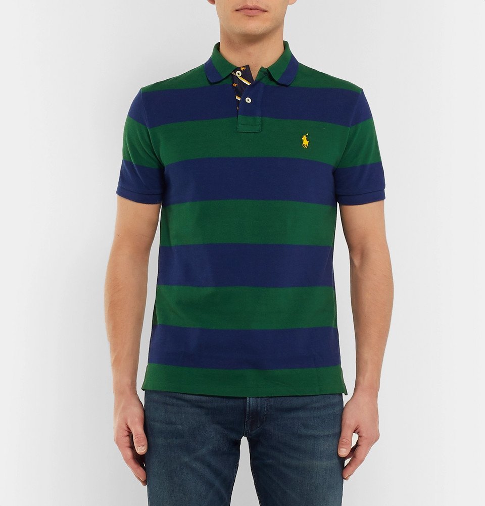 POLO RALPH LAUREN Striped Cotton-Piqué Polo Shirt for Men