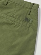 WTAPS - Straight-Leg Logo-Appliquéd Pleated Cotton-Blend Drawstring Cargo Trousers - Green