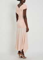 DE LA Vali Hela Ruched Stretch-jersey Midi Dress Light Pink