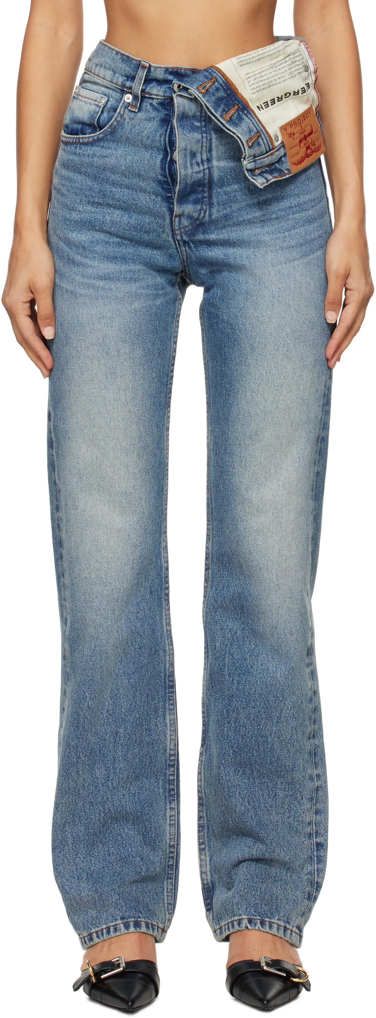 デニム・ジーパン Y PROJECT SS24 'Evergreen' jeans (207PA007 EVERGREENICEBLUE) 207PA007-D51-EVE90182517.jpg?v