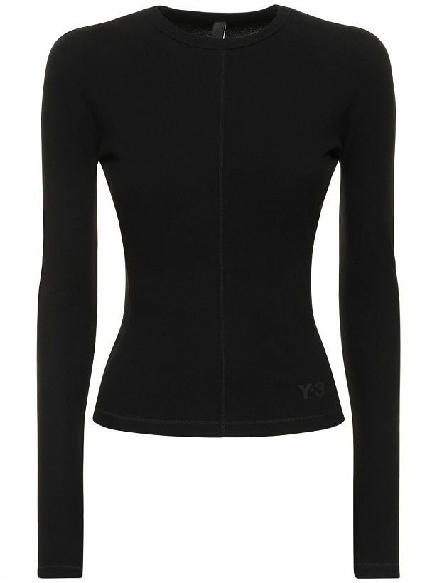 Photo: Y-3 - Fitted Long Sleeve Cotton T-shirt