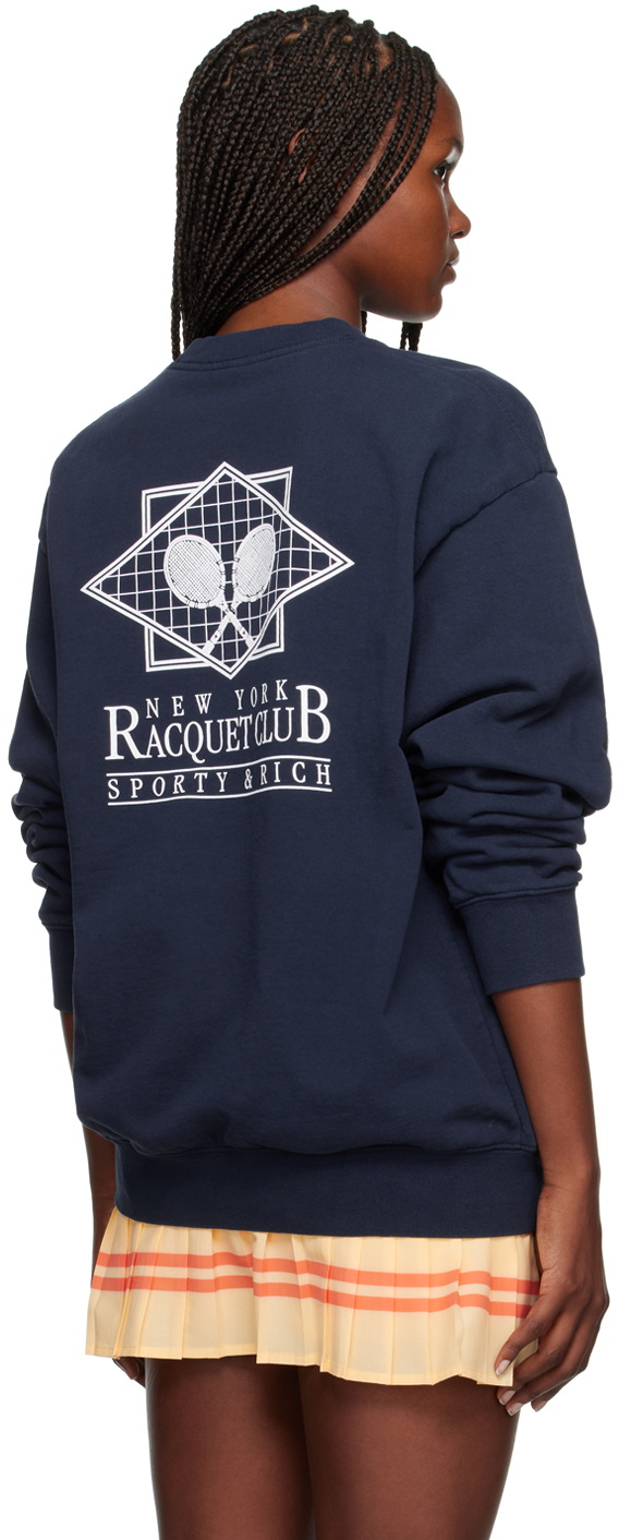 Sporty & Rich Navy 'NY Racquet Club' Sweatshirt Sporty & Rich
