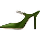 Jimmy Choo Green Bing 100 Satin Heels
