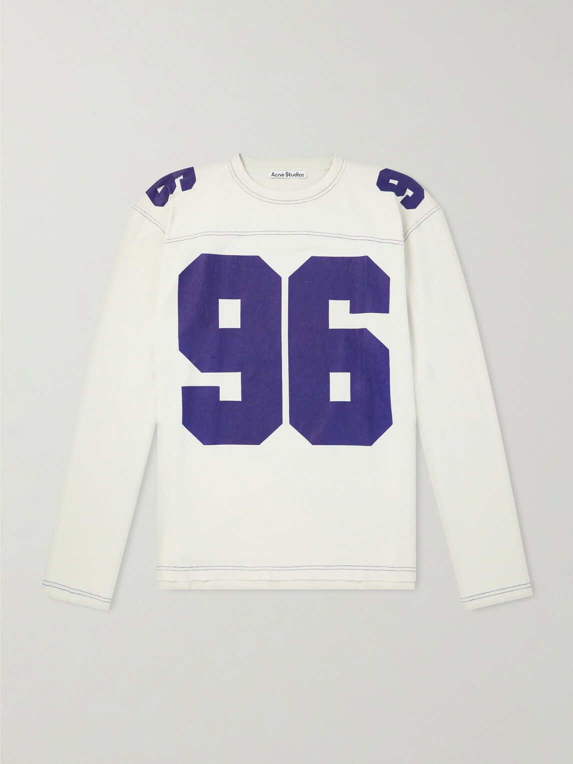 Acne Studios - Exfold Printed Cotton-Jersey T-Shirt - Neutrals