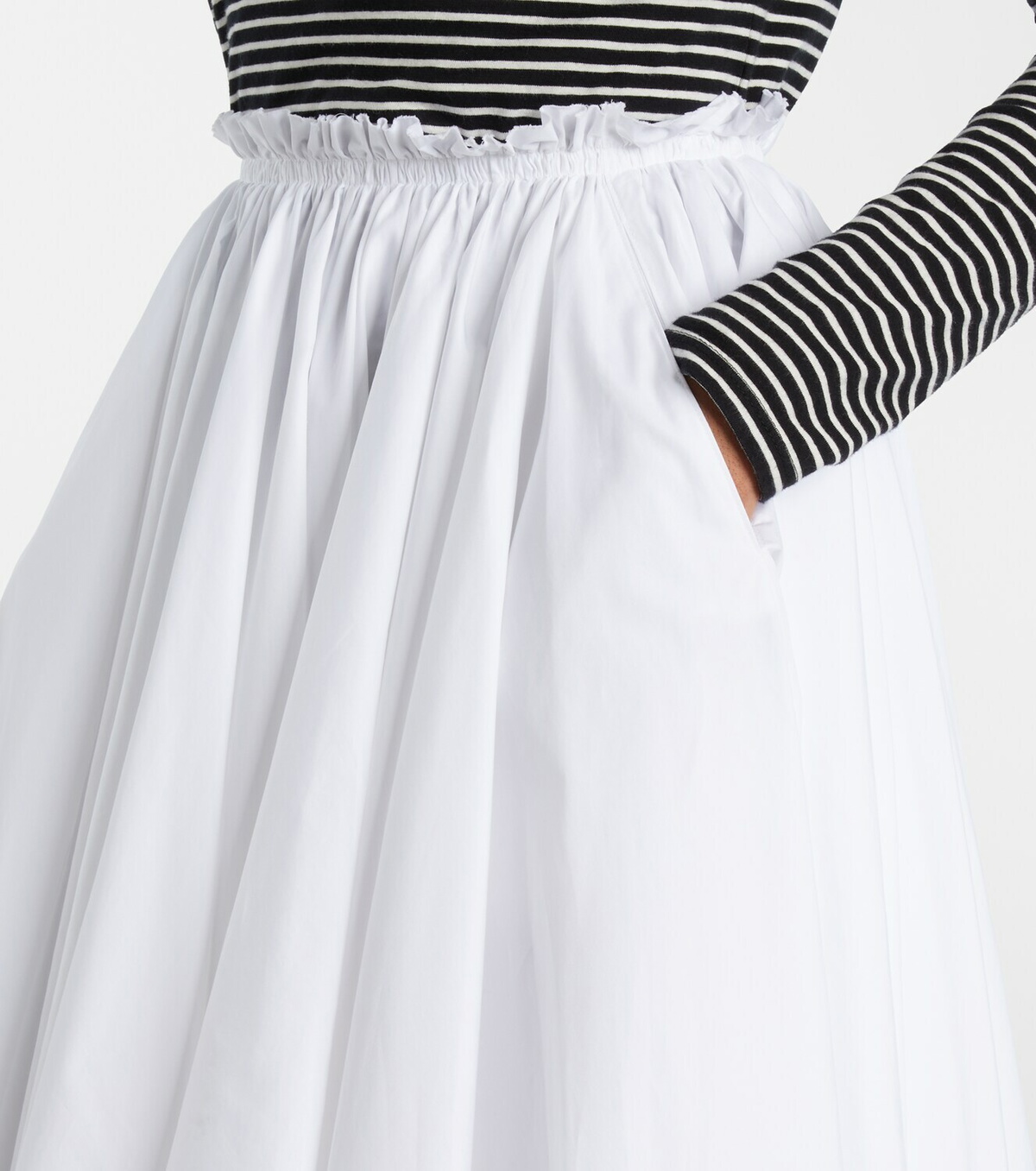 Ami Paris Corolla gathered cotton midi skirt