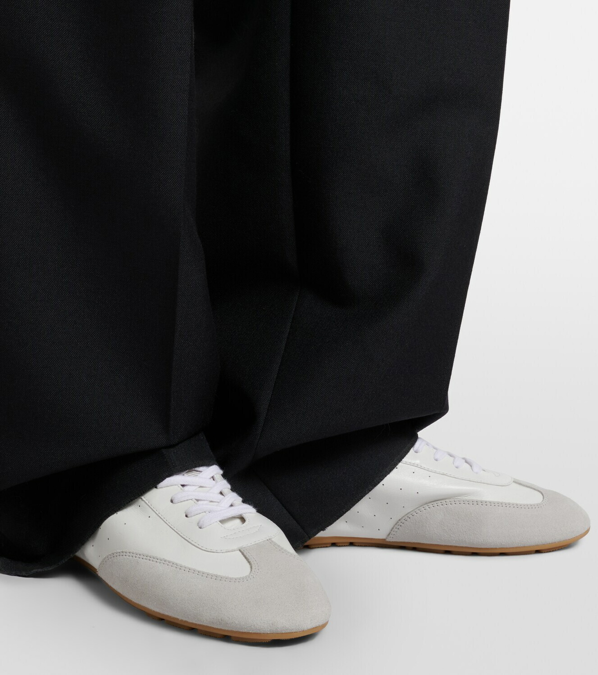 Saint Laurent Lewis leather and suede sneakers
