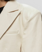 Rotate Birger Christensen Textured Oversized Blazer White - Womens - Blazers