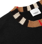 Burberry - Check-Trimmed Cashmere Sweater - Black