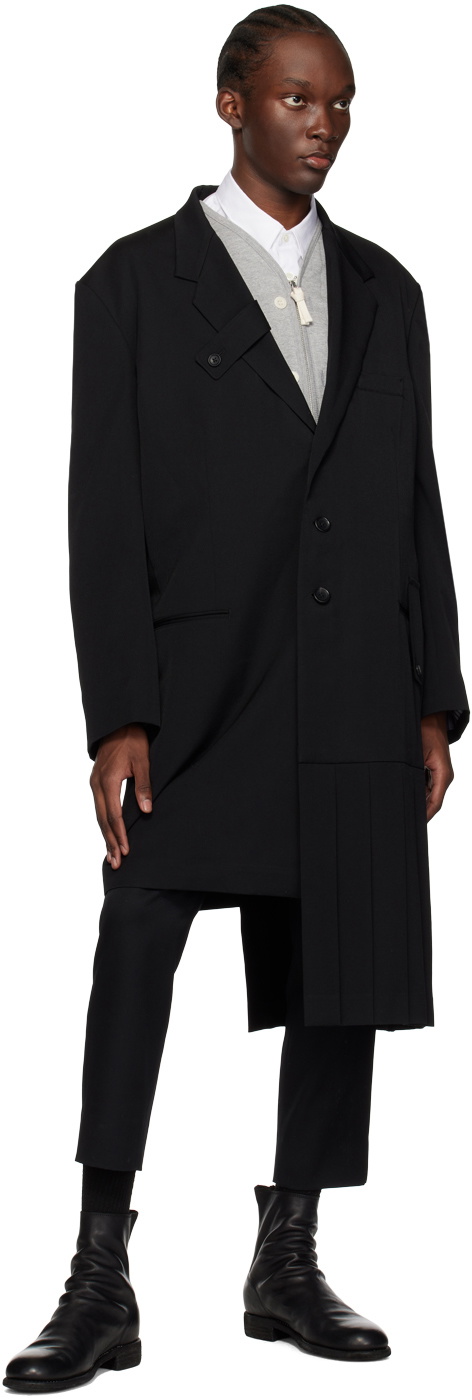 Yohji Yamamoto Black Asymmetric Coat Yohji Yamamoto