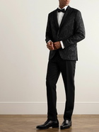 Etro - Silk-Trimmed Paisley-Jacquard Wool-Blend Tuxedo Jacket - Black