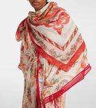 Etro Printed cotton and silk scarf