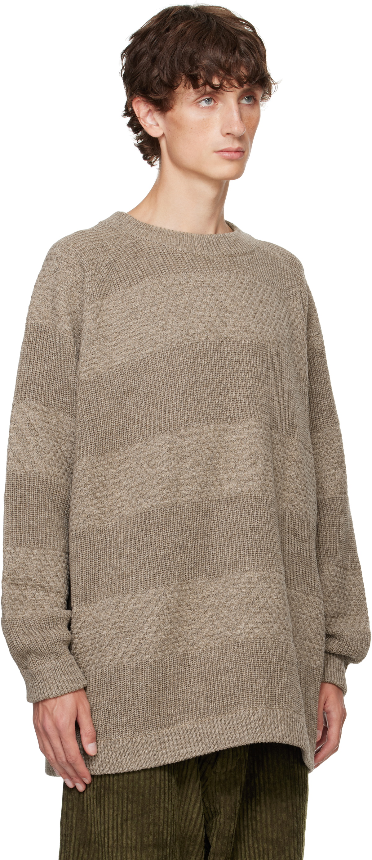 Jan-Jan Van Essche Gray O-Project Sartuul Sheep Yarn Crewneck Sweater