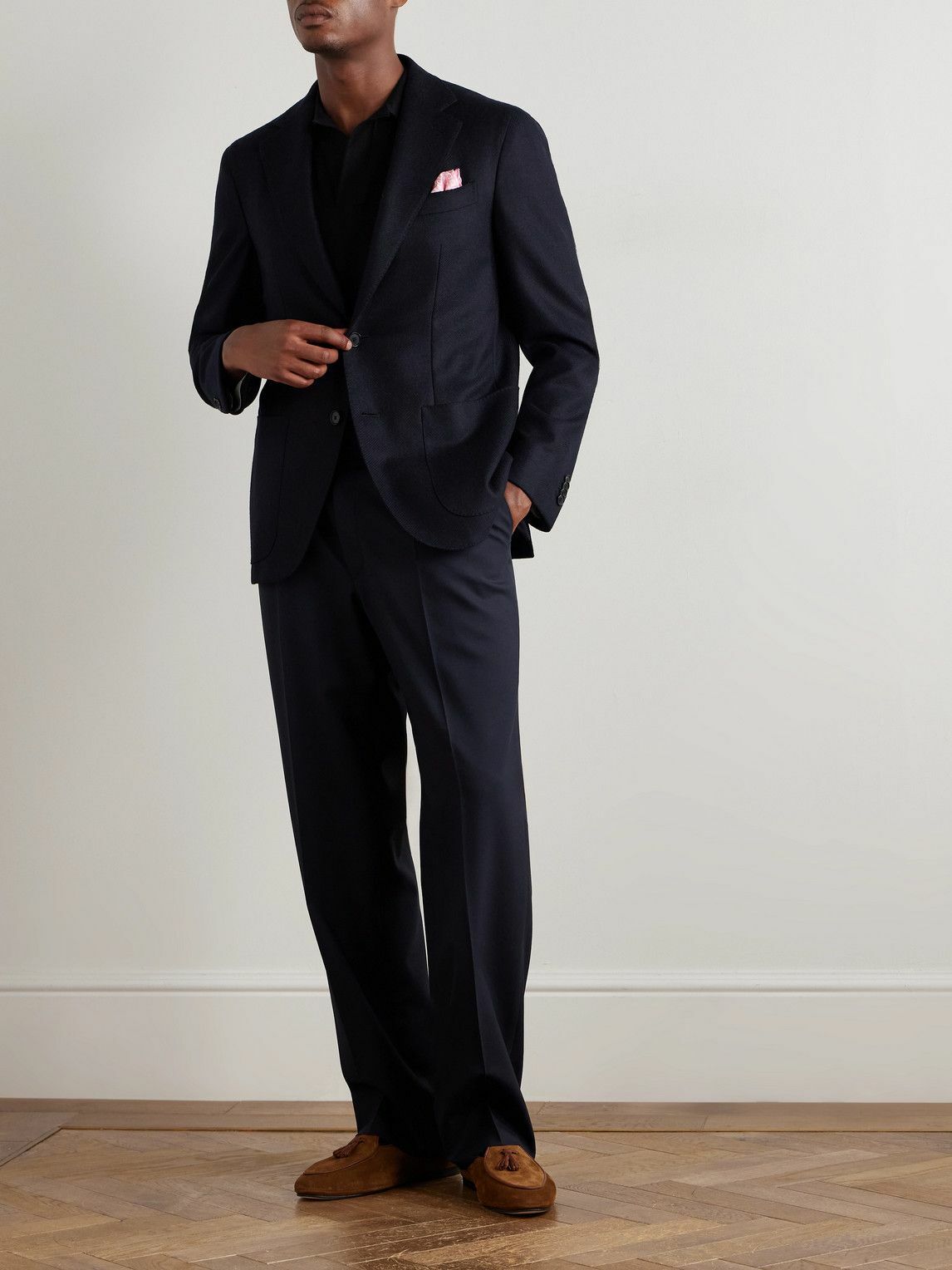 Caruso - Wool and Cashmere-Blend Flannel Blazer - Blue