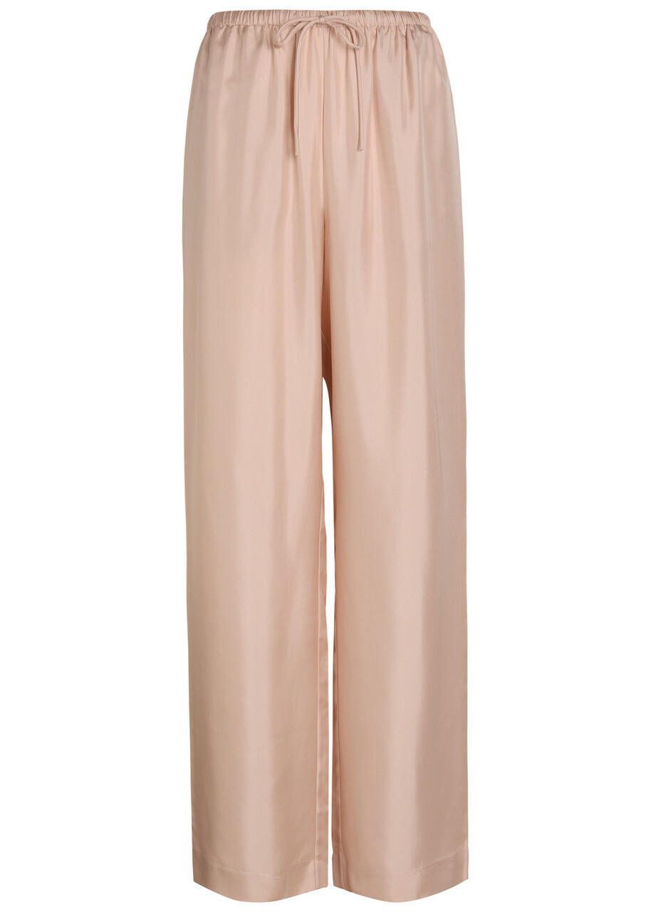 Rohe Drawstring Straight-leg Silk Trousers Rose