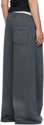 LU'U DAN Gray Raw-Cut Bontan Sweatpants