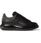 Alexander McQueen - Exaggerated-Sole Reflective-Trimmed Leather Sneakers - Black