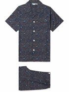 Derek Rose - Ledbury Slim-Fit Printed Cotton Pyjama Set - Blue