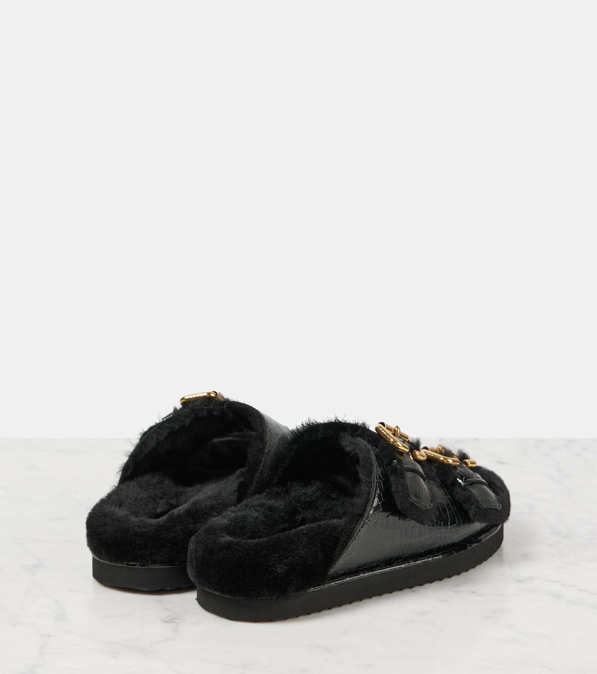 Chloé Nil shearling-lined leather sandals Chloe