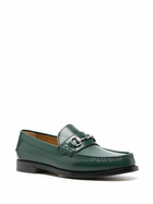 Gucci Green Horsebit Leather Loafers