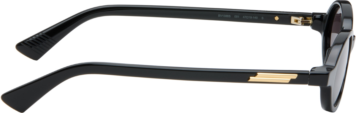 Bottega Veneta Black Classic Oval Sunglasses