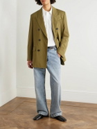 AMI PARIS - Double-Breasted Wool-Tricotine Blazer - Green