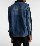 Sacai Double-breasted denim and wool jacket