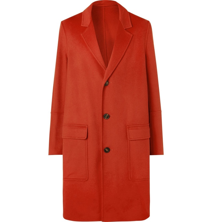 Photo: AMI - Wool and Cashmere-Blend Coat - Red