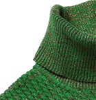 Gucci - Slim-Fit Metallic Mélange Cotton-Blend Rollneck Sweater - Green