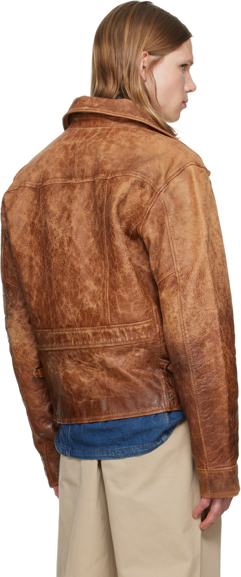 Polo Ralph Lauren Brown Leather Moto Jacket