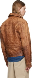 Polo Ralph Lauren Brown Leather Moto Jacket