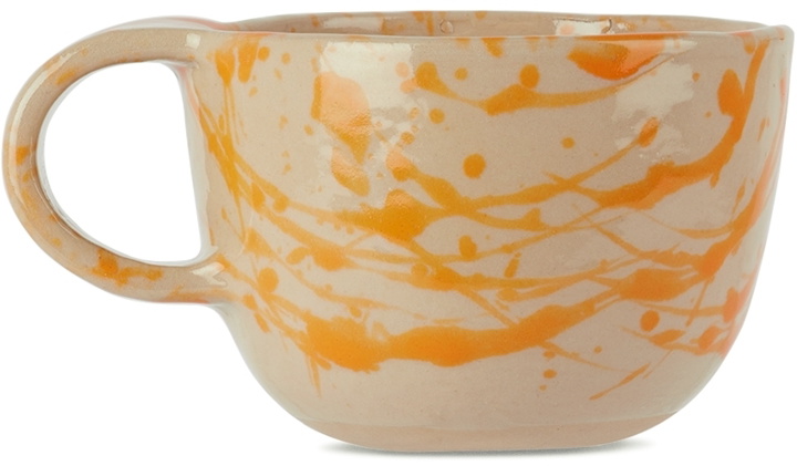 Photo: BOMBAC Off-White & Orange Splatter Mug