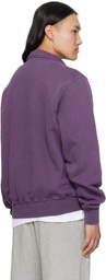 Les Tien Purple Heavyweight Banded Yacht Sweatshirt