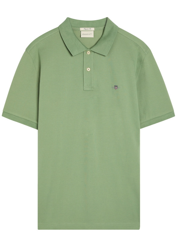 Photo: Gant Logo-embroidered Piqué Cotton Polo Shirt Light Green