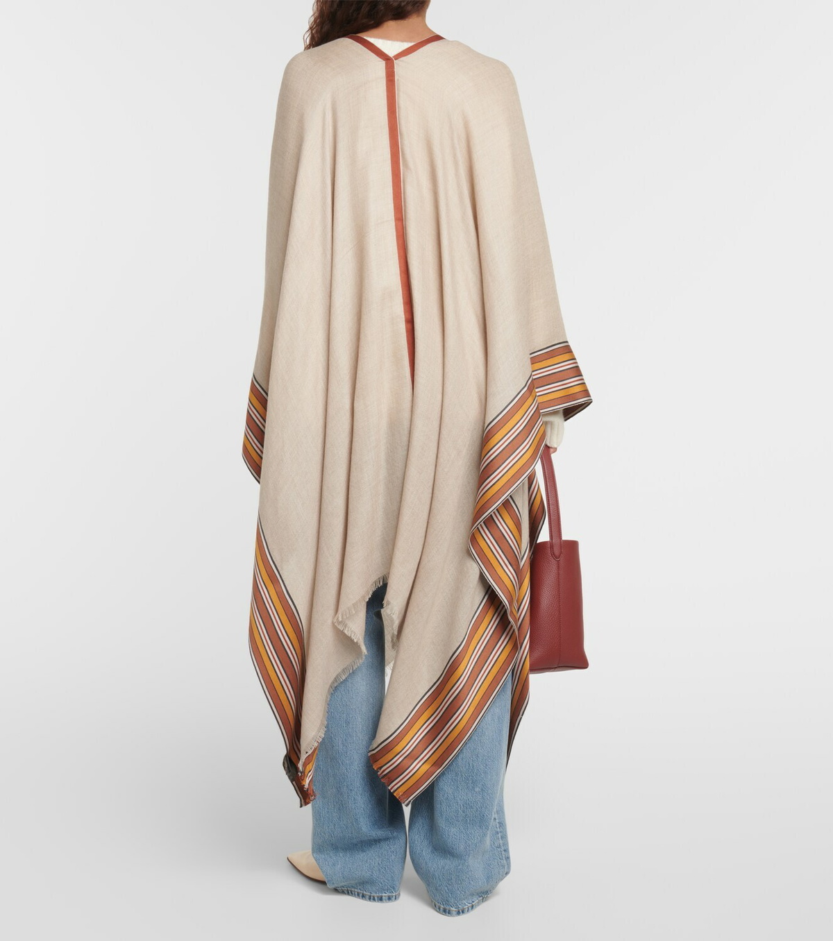 Loro Piana レディース　ポンチョ　シルク　カシミヤ Loro Piana The Suitcase Stripe silk and cashmere poncho Loro Piana