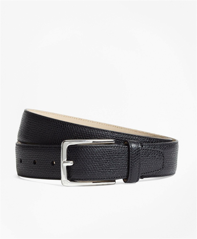 Photo: Brooks Brothers Men's 1818 Textured Leather Belt | Black