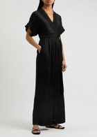 Diane Von Furstenberg Dechen Wide-leg Satin Jumpsuit Black