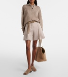 Brunello Cucinelli Cable-knit cotton-blend polo sweater